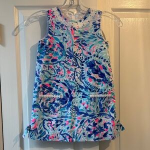 Lilly Pulitzer Blue and Pink Dress with White Lace